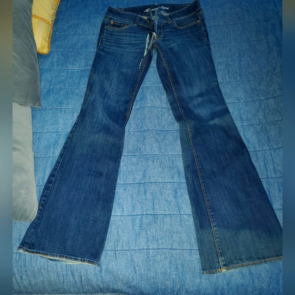 American Eagle Outfitters Dark Blue Flare Jeans.